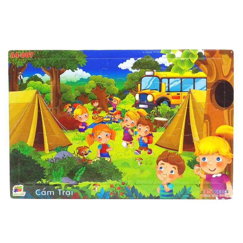 Bộ Xếp Hình Khổ A4 Puzzle Minh Châu 35-07 - Cắm Trại (35 Mảnh Ghép)