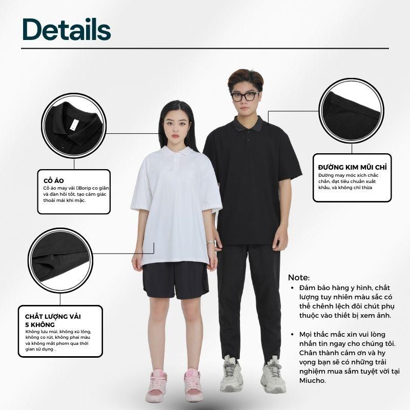 Áo polo nữ form rộng, áo thun polo nữ có cổ đẹp chất cotton form unisex PL031 Miucho in hình họa tiết
