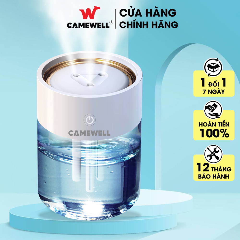 Máy phun sương mini CWELL 2L, máy tạo độ ẩm không khí 3 chế độ phun sương mịn kiêm đèn Led nhiều màu