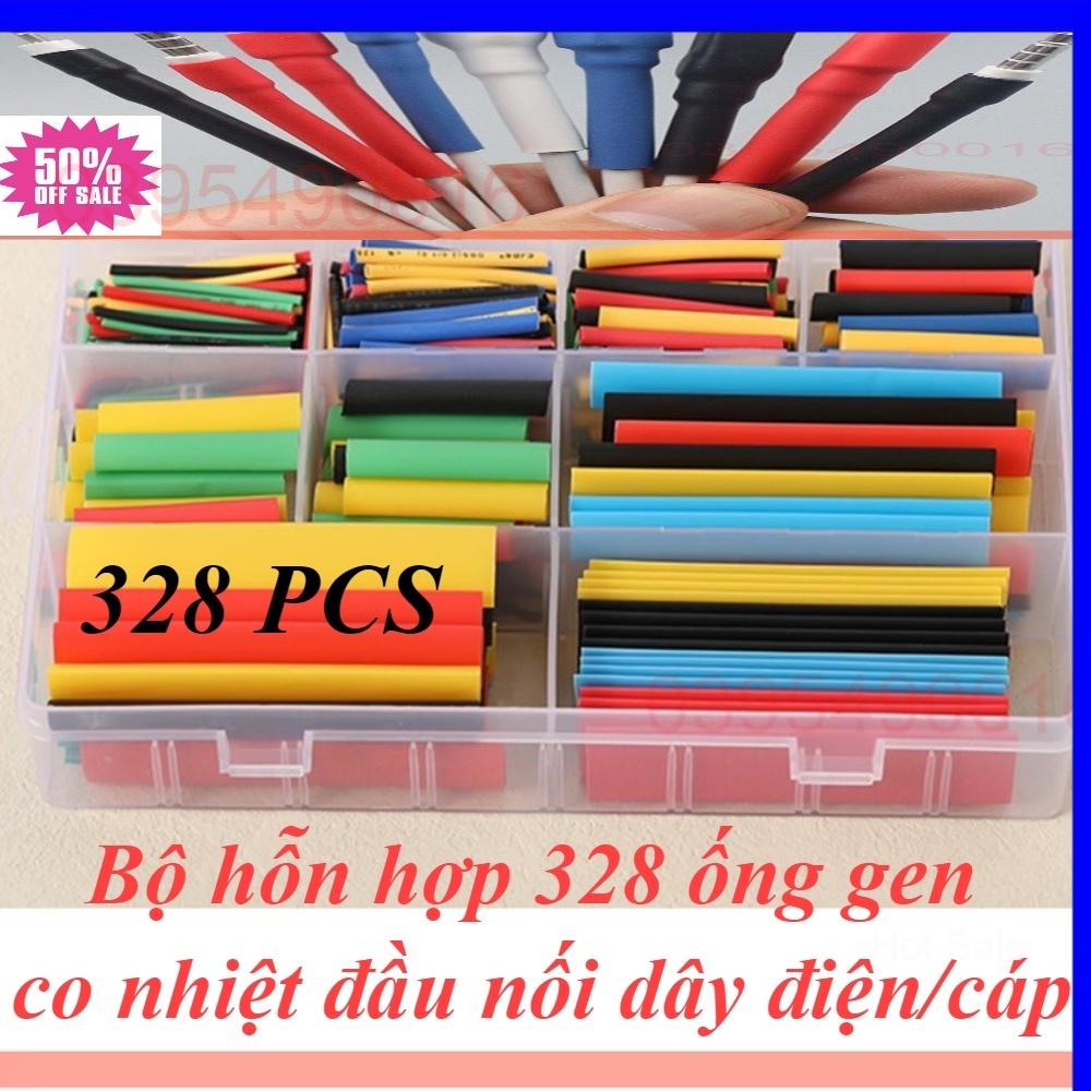 Combo 328 ống gen co nhiệt 2:1 polyolefin bọc nối bảo vệ dây điện cách điện nhiều màu chịu nhiệt lên đến 125 độ C.