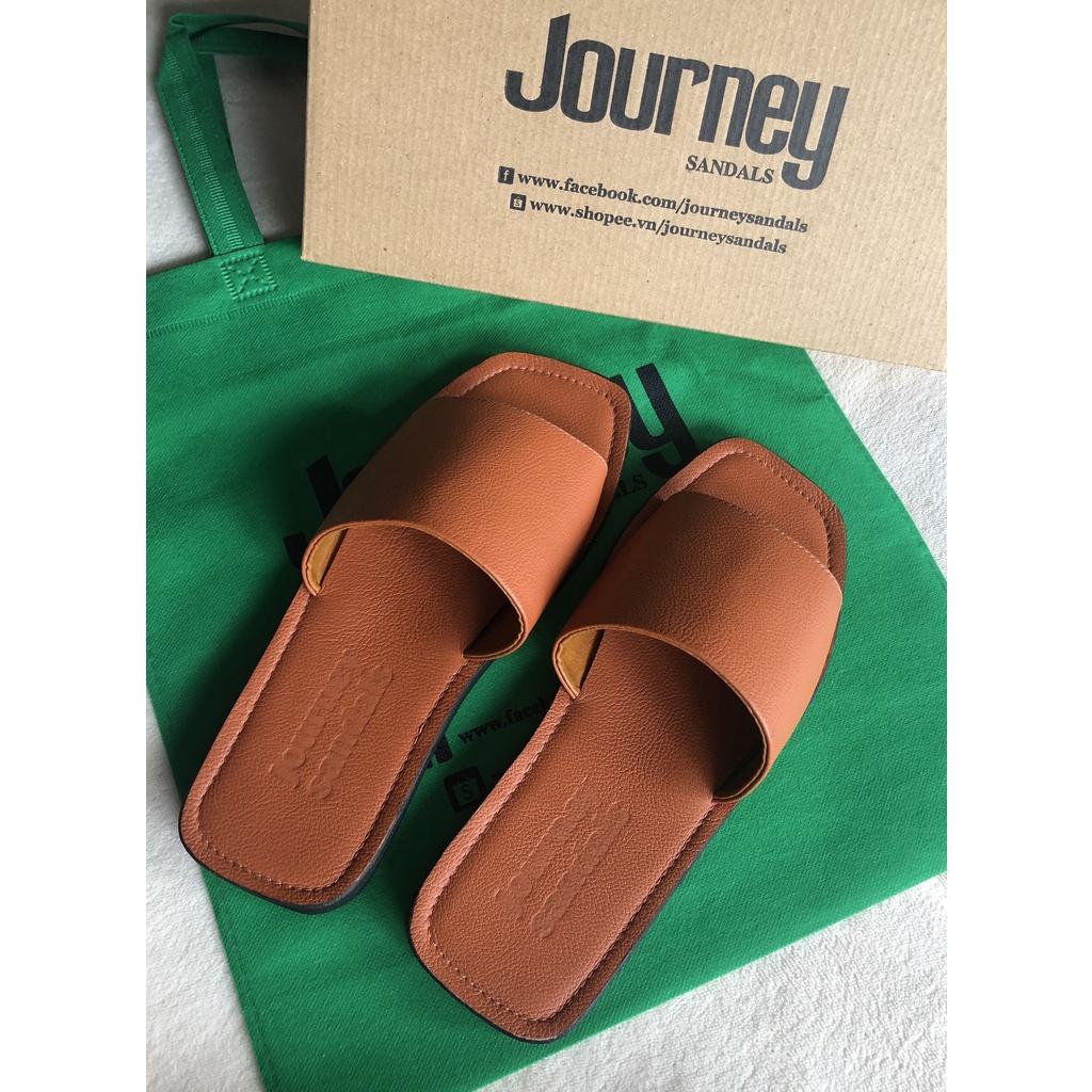 Dép Bảng Da Bò Mũi Vuông Nam Nữ Unisex Journeysandals