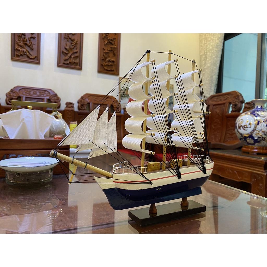 Mô hình thuyền phong thủy - Thuyền gỗ Le Blem dài 28cm -35cm - Buồm vải trắng -