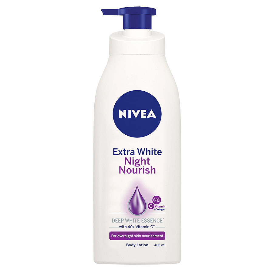 Combo Dưỡng thể trắng da Nivea: Chai ban ngày SPF30PA++350ml+Chai ban đêm bổ sung Collagen 400ml