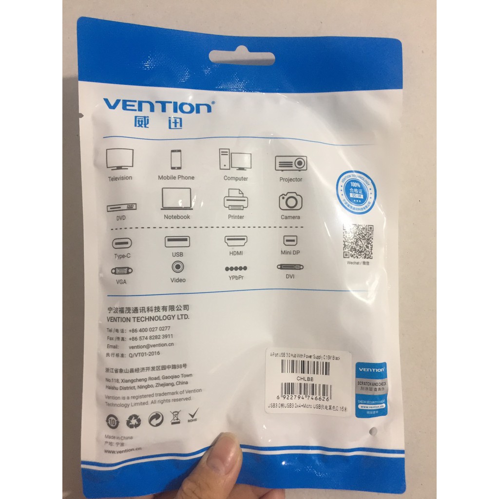 Hub/ bộ chuyển cổng USB 3.0 ra 4 cổng USB 3.0 Vention CHLBB - Hàng chính hãng