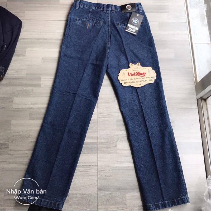 Quần bò dài nam trung niên dáng thụng có đến size 36+ẢNH THẬT