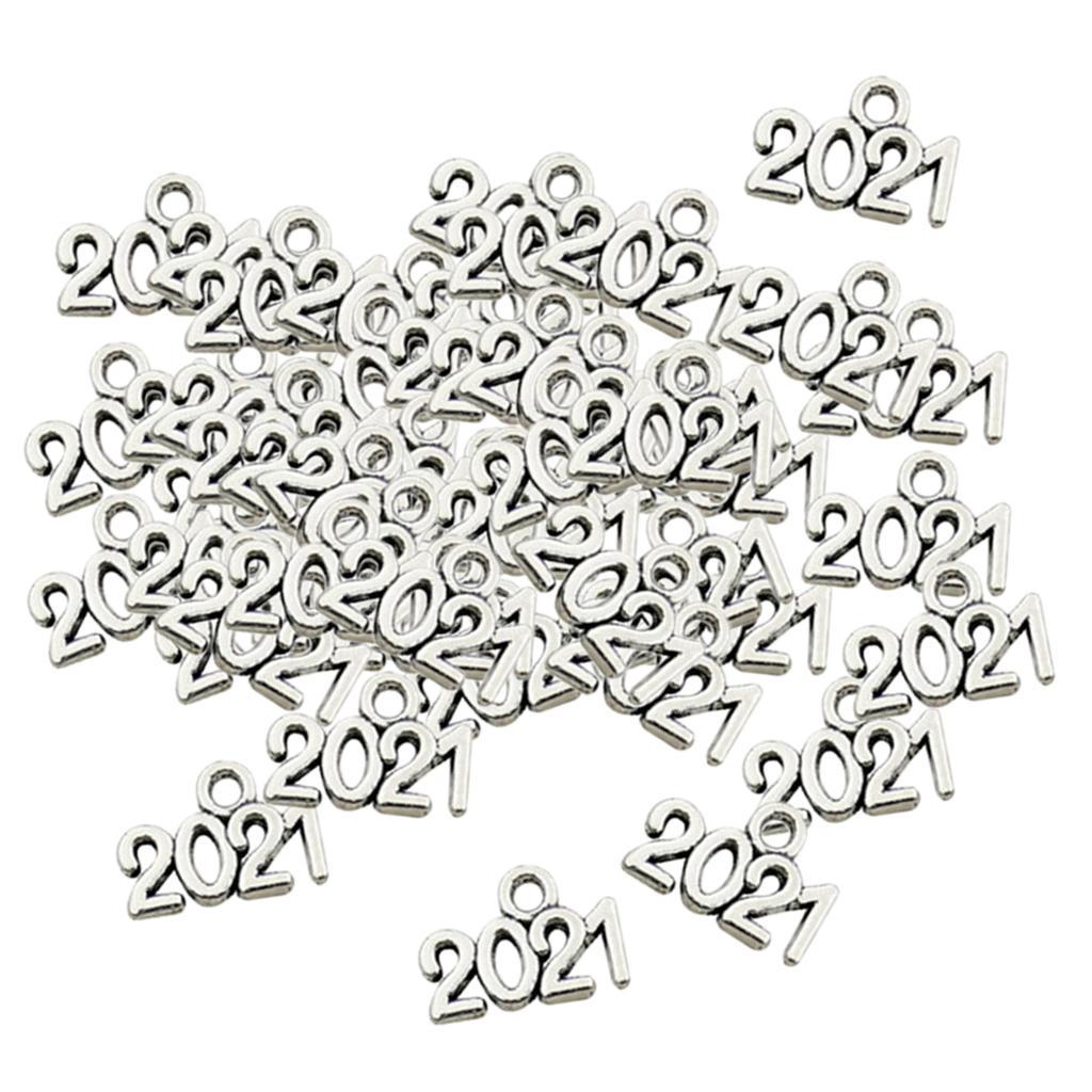 100 Tibetan  2021 Number DIY Pendants for Necklace Jewelry Findings