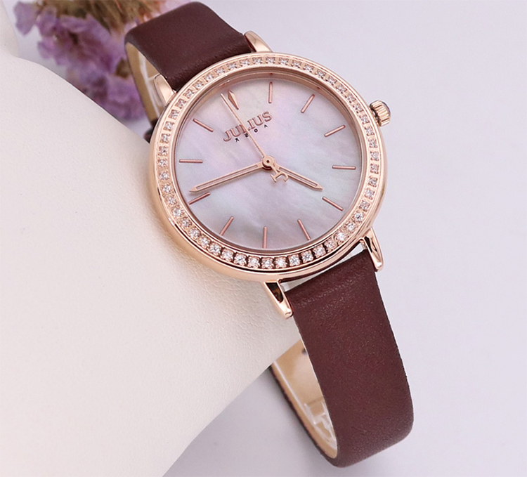 Đồng Hồ Nữ Julius Dây Da JA-1036D