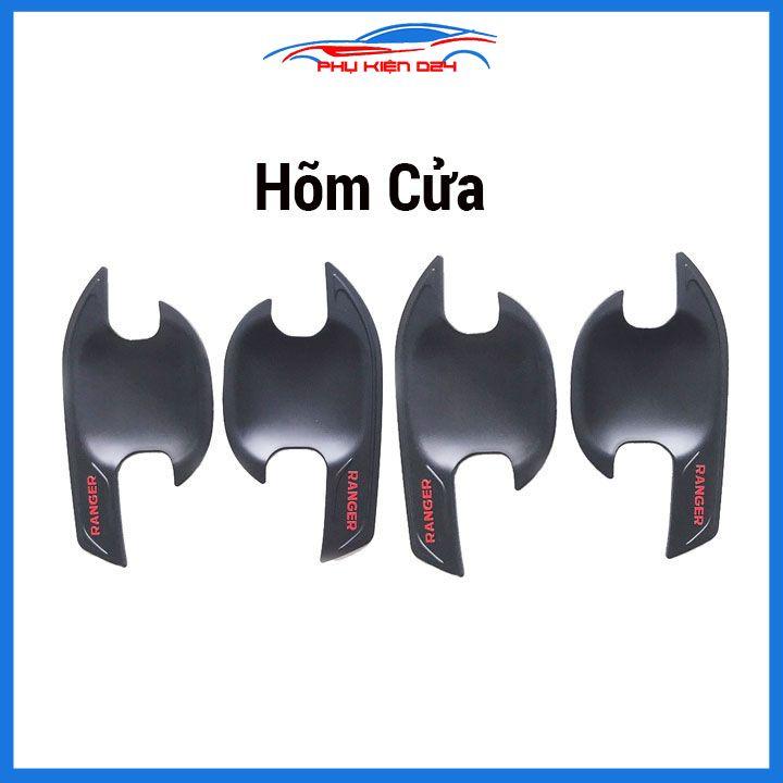 Ốp tay hõm nhựa đen Ranger 2023-2024 bản có từ sáng bóng chống trầy bảo vệ cửa xe ô tô