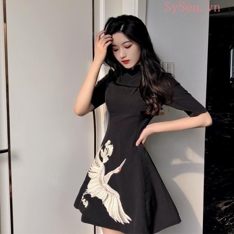 VÁY THÊU HẠT CỔ TÀU QUẢNG CHÂU