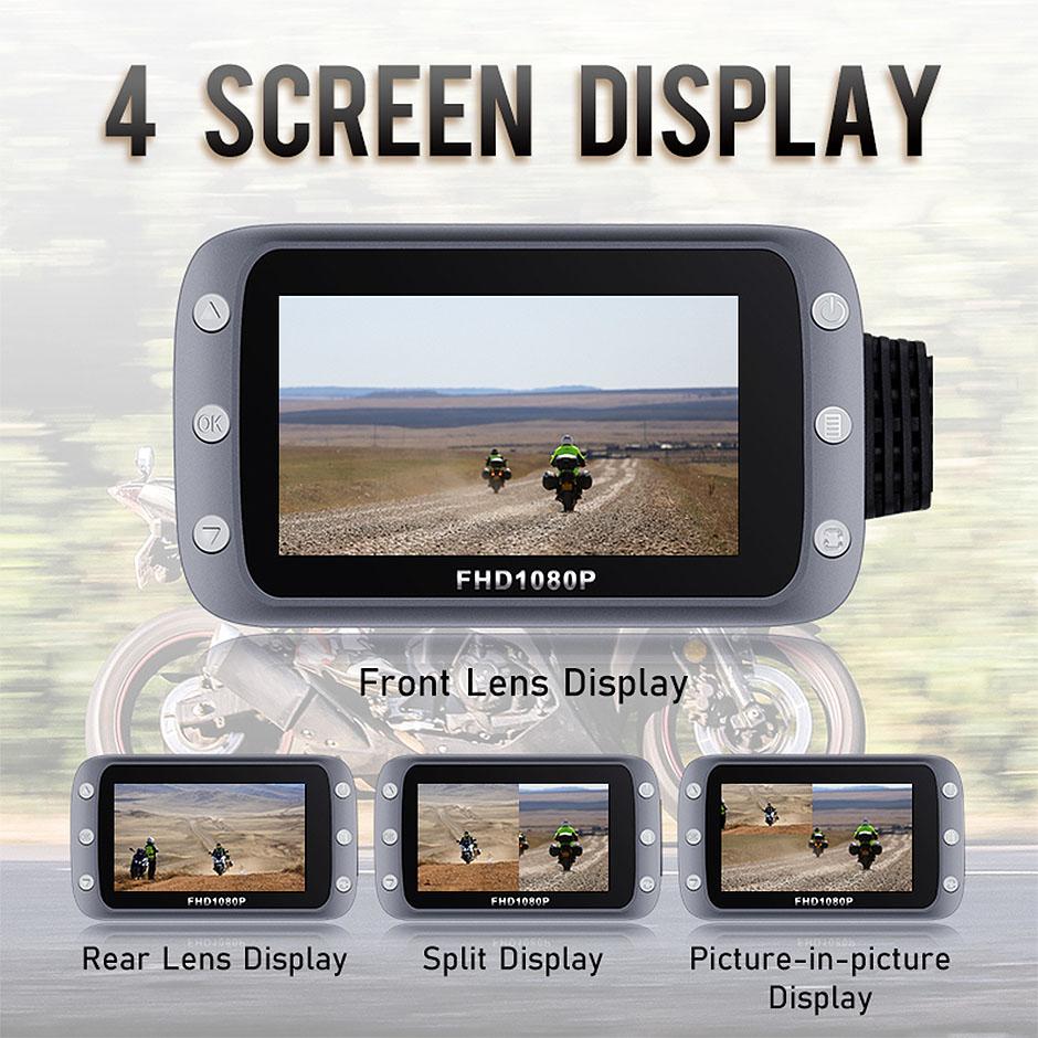 GreenYi WiFi DVR Xe Máy Dash Cam 1080P 1080P Full HD Mặt Trước Phía Sau Camera Xe Máy Chống Thấm Nước GPS Logger Hộp Ghi Màu Tên: 1080P-1080P