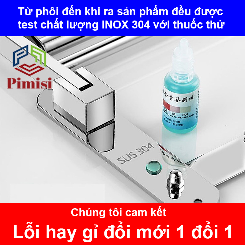 Giá để cốc đánh răng dán tường Pimisi inox 304 dùng làm kệ đựng ly và bàn chải đánh răng trong nhà tắm dán bằng keo không cần khoan | Hàng chính hãng