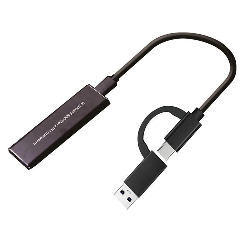 Hộp M2 NVMe SATA SSD 10Gbps HDD Giao Thức Kép Type-A Sang Type-C Cho M.2 SSD