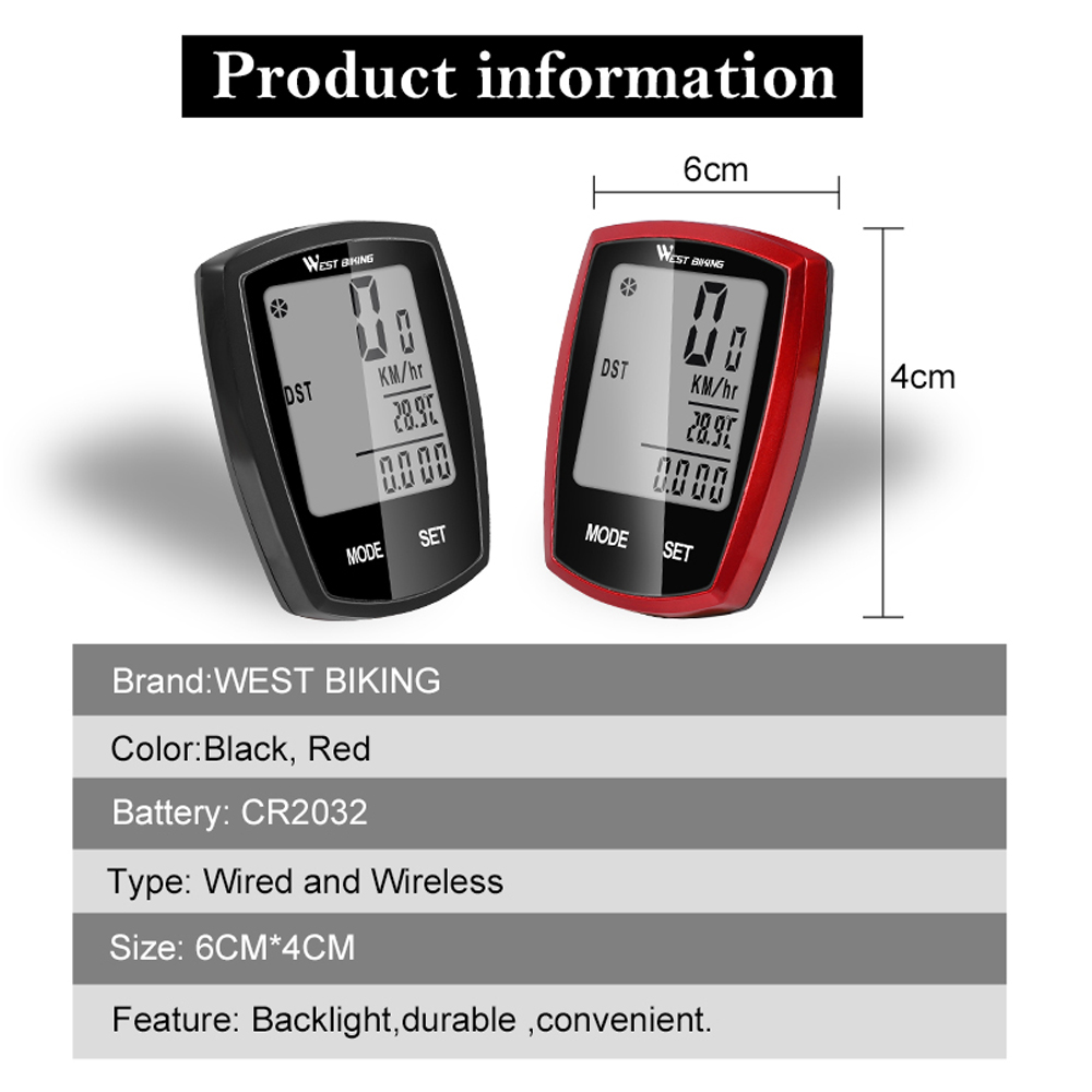 Đồng Hồ Điện Tử Không Dây Có Màn LCD Chống Nước Cho Xe Đạp MTB