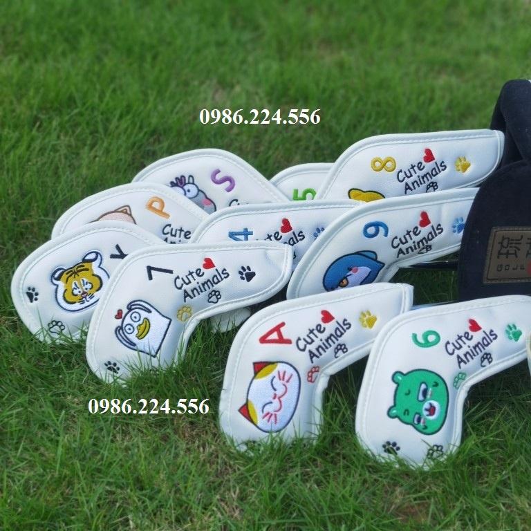 Bọc đầu gậy golf cover gậy sắt da PU chống trầy xước bụi bẩn 10 chiếc BD012