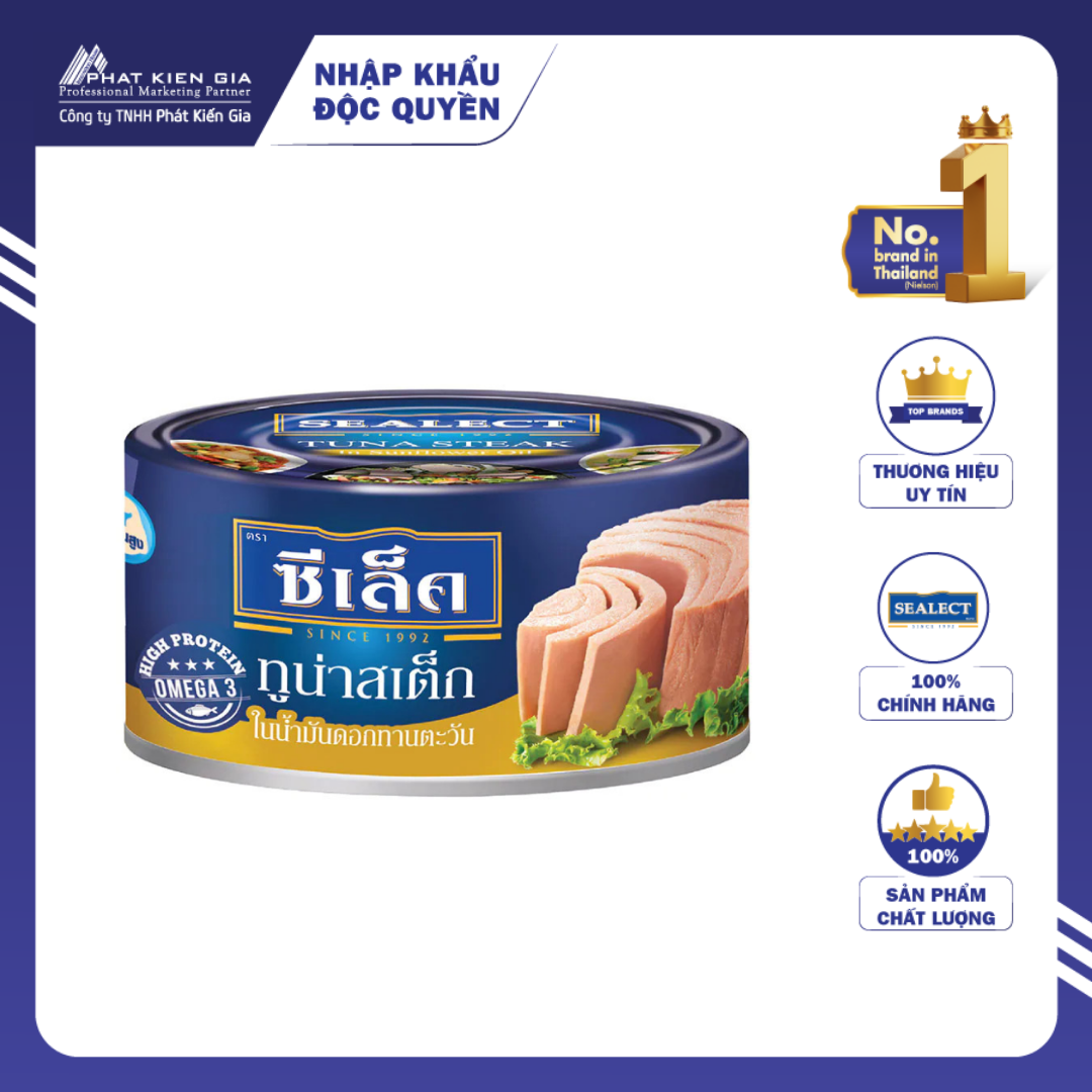 Cá Ngừ Cắt Khúc Ngâm Dầu Hướng Dương Sealect 165g (Thái Lan)