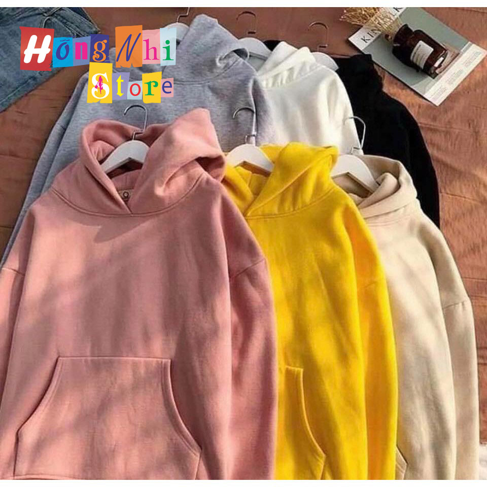 Áo Hoodie Trơn Màu Hồng Ruốc Cao Cấp Dáng Rộng Unisex Nam Nữ Mặc Được - MM