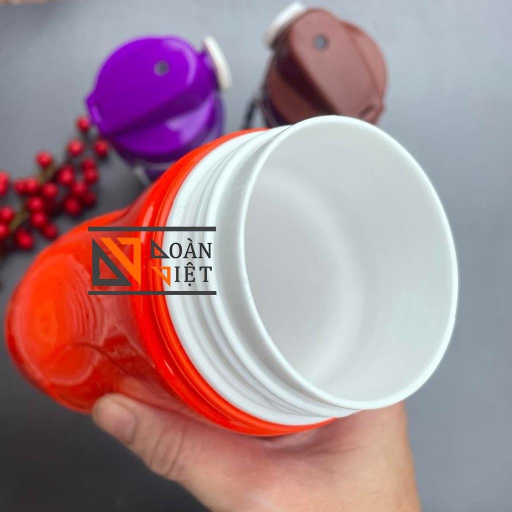 BÌNH NƯỚC HỌC SINH GIỮ NHIỆT 500ml- Công nghệ Nano- Nhựa PET bên ngoài chịu va đập mạnh, giữa là PU giữ lạnh HVCCLC