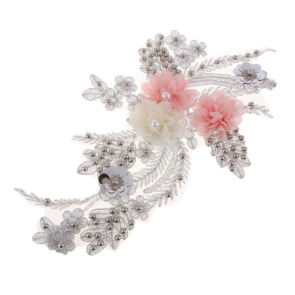 Tinh Tế Móng Tay Đính Hạt Sequines Đầm Ren Miếng Dán Táo May Tiếp Liệu