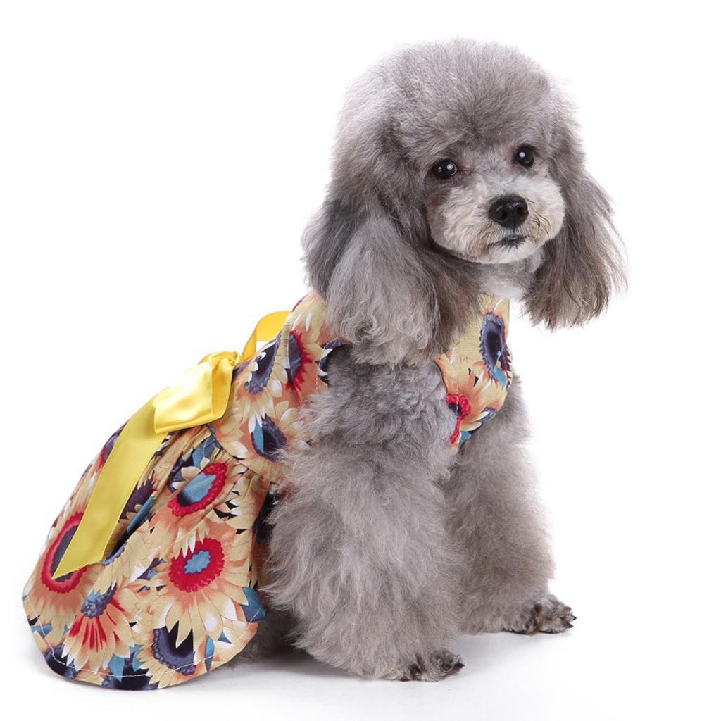 Pet Clothes Dog Puppy Skirt Dress with Bowknot Pet Costume Garment ##1 - S