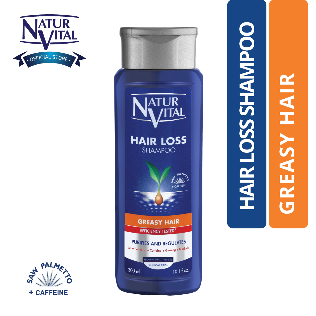 Dầu gội NaturVital Hair Loss Greasy Dành Cho Tóc Bóng Nhờn Chiết Xuất Cây Ngưu Bàng Và Nhân Sâm, Giúp Cung Cấp Độ Ẩm, Hỗ Trợ Giảm Rụng & Tăng Cường Mọc