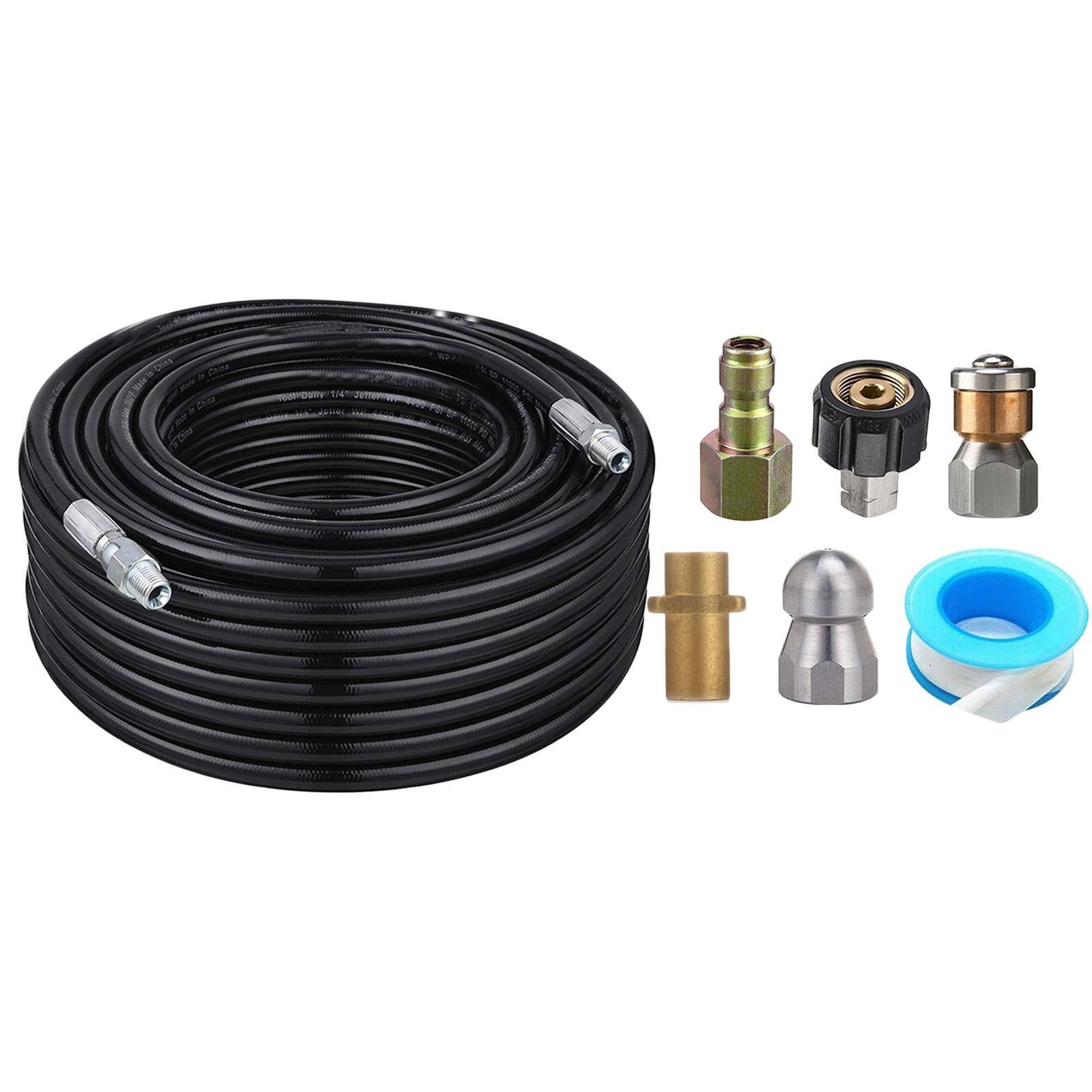 PRESSURE WASHER DRAIN SEWER  PIPE CLEANING FLUSH JETTING HOSE NOZZLE