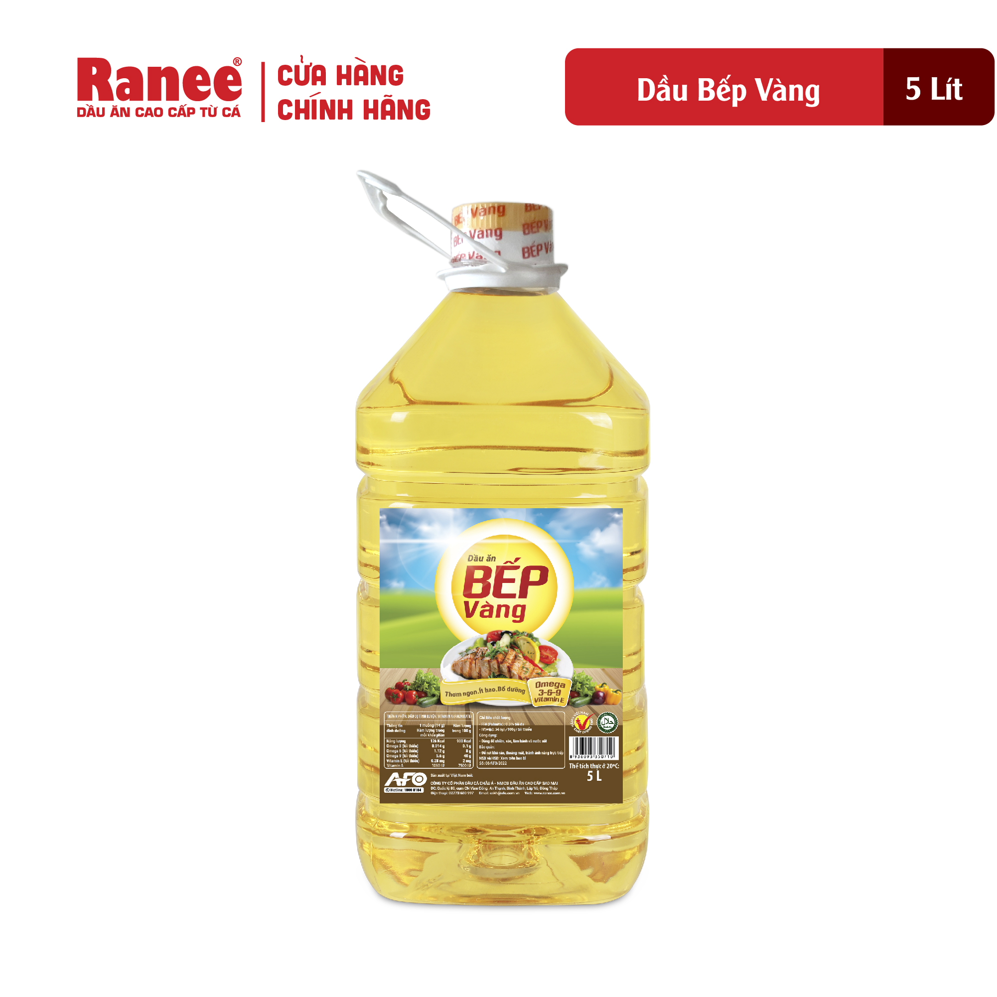 Dầu ăn Bếp Vàng 5 lít (1 chai/ 5 lít )