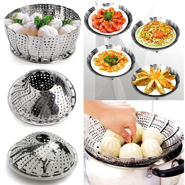 Vỉ Hấp INOX Xòe Và Gấp Gọn -- Sản Phẩm Đa Năng Và Hữu Dụng Cho Nhà Bếp -- Hàng Chất Lượng KST