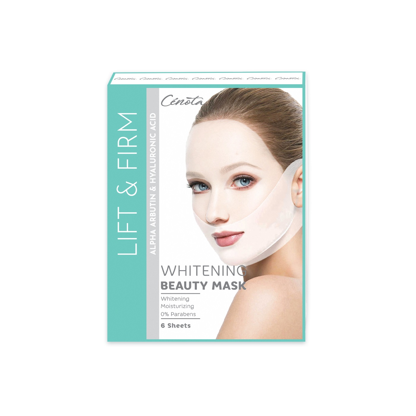 Mặt nạ trắng da Nâng cơ Tạo hình Vline Cenota Whitening Beauty Mask Hộp 6 Miếng