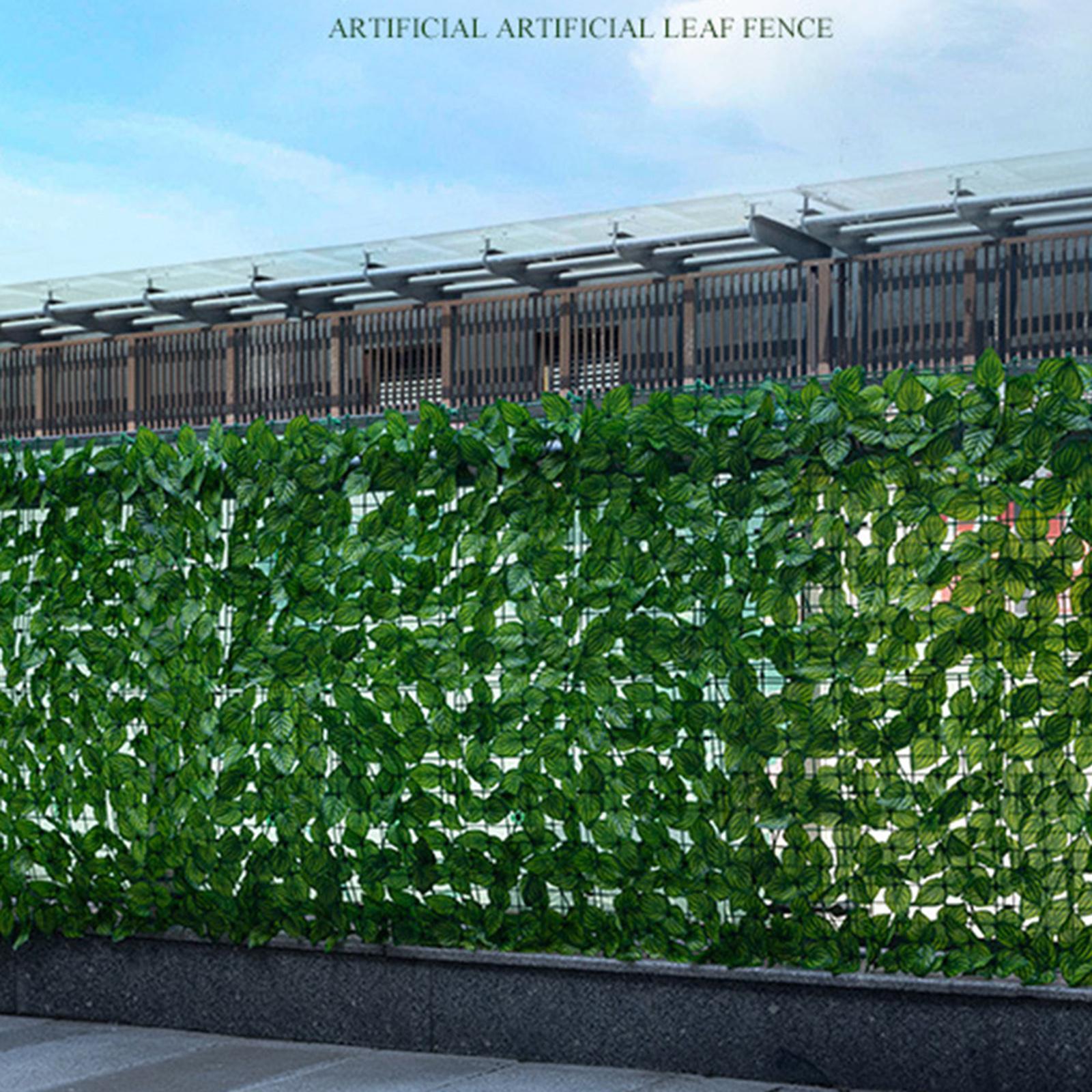 2pcs Artificial Faux Leaf Privacy Fence Screen Hedge Garden Decor 3Meter