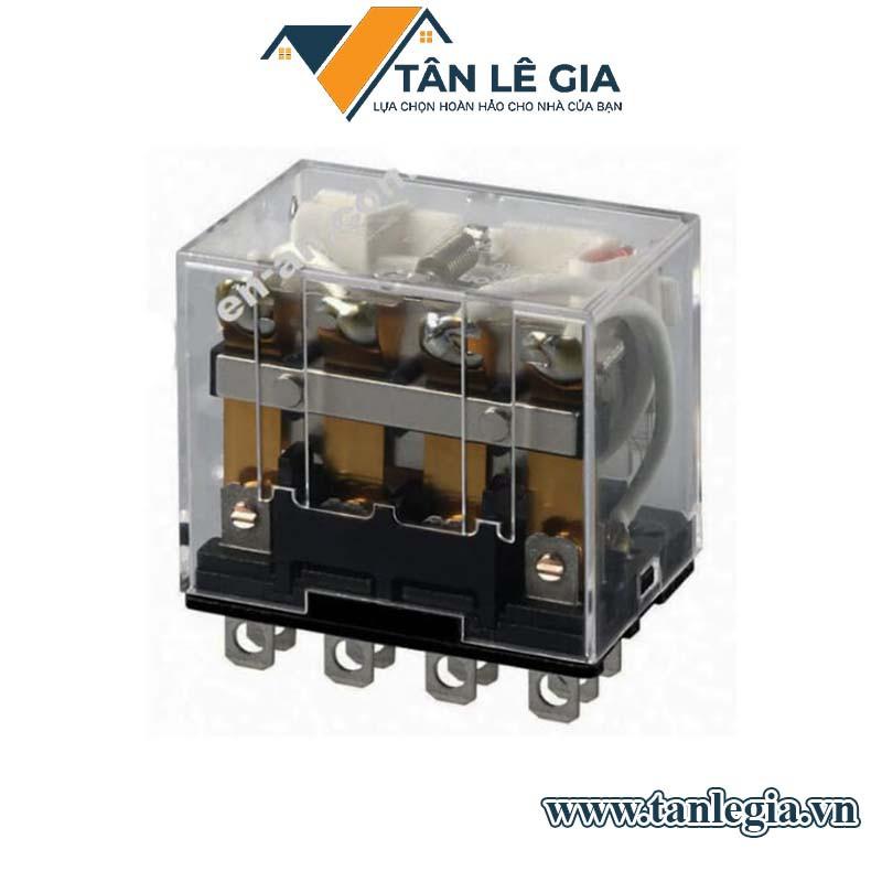 Relay trung gian LY2N AC220/240: Số chân: 8 chân, 2 cặp tiếp điểm, chịu tải 10A, Đế PTF08A-E