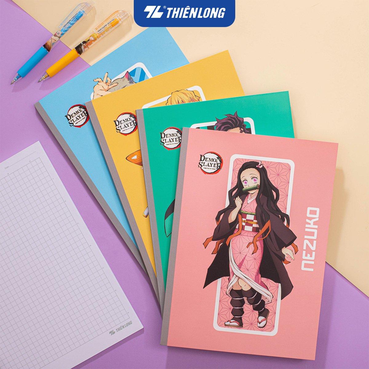 Combo 5/10 Tập vở Thiên Long 80/120 trang kẻ caro 6mm 70gsm - dành cho học sinh, sinh viên - Phiên bản Demon Slayer
