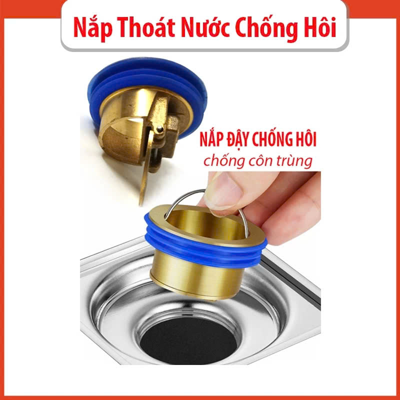 Nắp Cống Thoát Nước Bằng Đồng – Combo 2 Cái, Chống Mùi Hôi &amp; Côn Trùng Vào Nhà