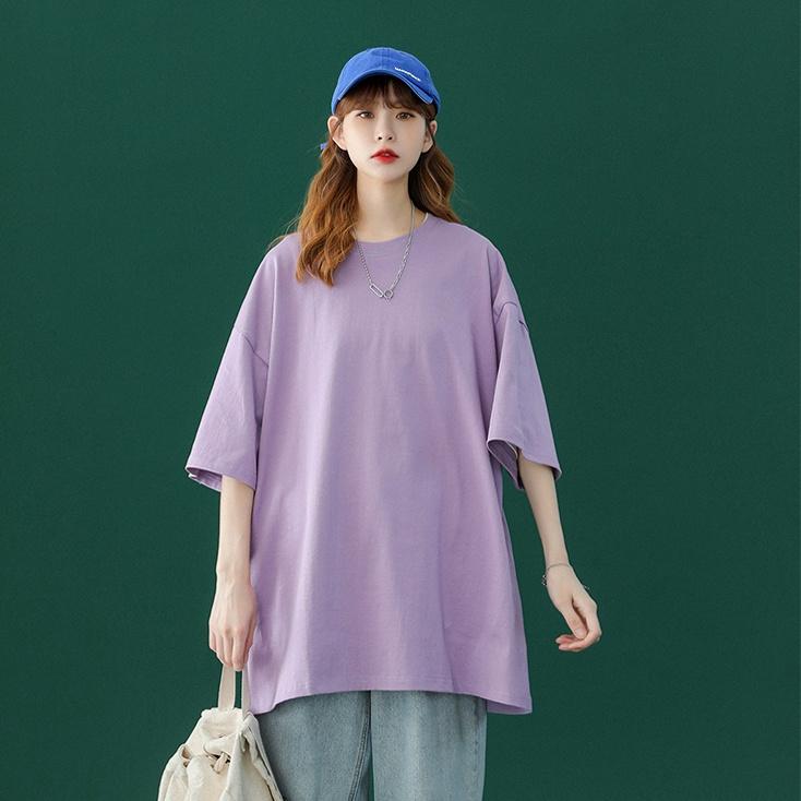 Áo thun trơn unisex tay lỡ form rộng, nhiều màu, nam nữ, Anam Store
