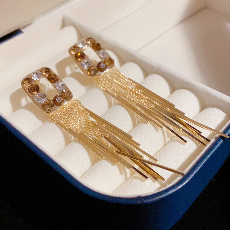 BÔNG TAI DÁNG DÀI ĐÍNH ĐÁ ZIRCON CAO CẤP PHỦ VÀNG 14K ELIACCESSORIES