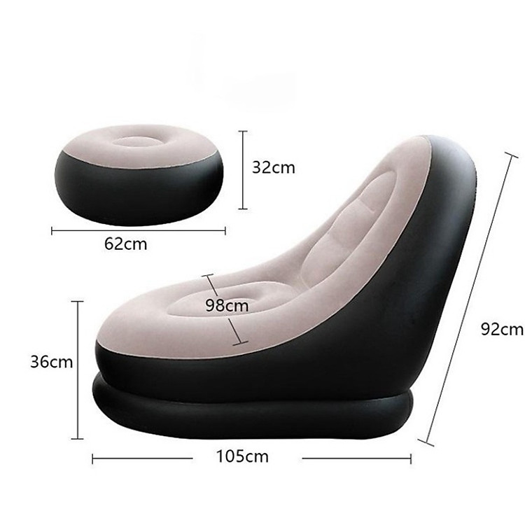 Ghế Hơi - Ghế Nệm Hơi Cao Cấp + Tặng Kèm Bơm Điện Và Bộ Keo Dán