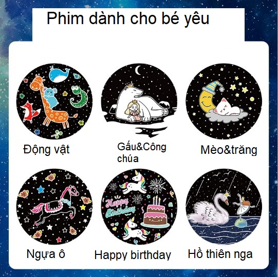 Set 6 cuộn phim dùng cho Đèn chiếu ngàn sao SPEVI, đa dạng thêm nội dung cho các cuộn phim đi kèm Đèn chiếu ngàn sao