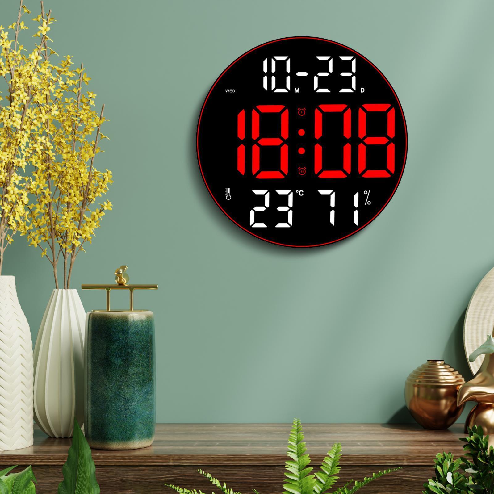 Digital Wall Clock 12inch LED Wall Desk Clock for Home Study Room Hotel Hall