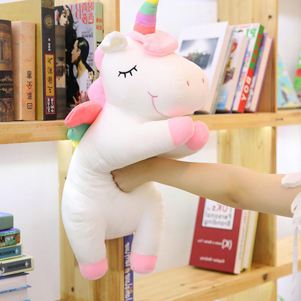 Gấu bông ngựa một sừng unicorn nằm (60 cm) gb45 (Màu Trắng)