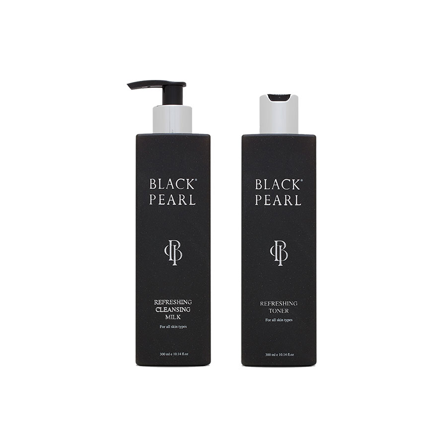 Combo Black Pearl - Sữa Rửa Mặt Tẩy Trang Black Pearl + Toner Cân Bằng Độ Ẩm - Tẩy Trang, Làm Sạch, Dưỡng Ẩm Và Cân bằng pH Da