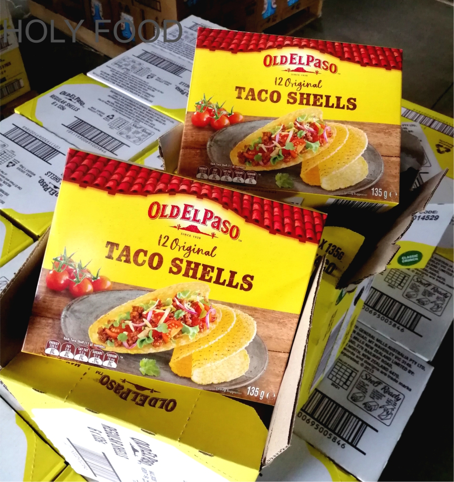 Hộp 12 Vỏ Bánh Taco Shells Loại Vỏ Cứng Original Old El Paso Chính Hãng Australia 135g