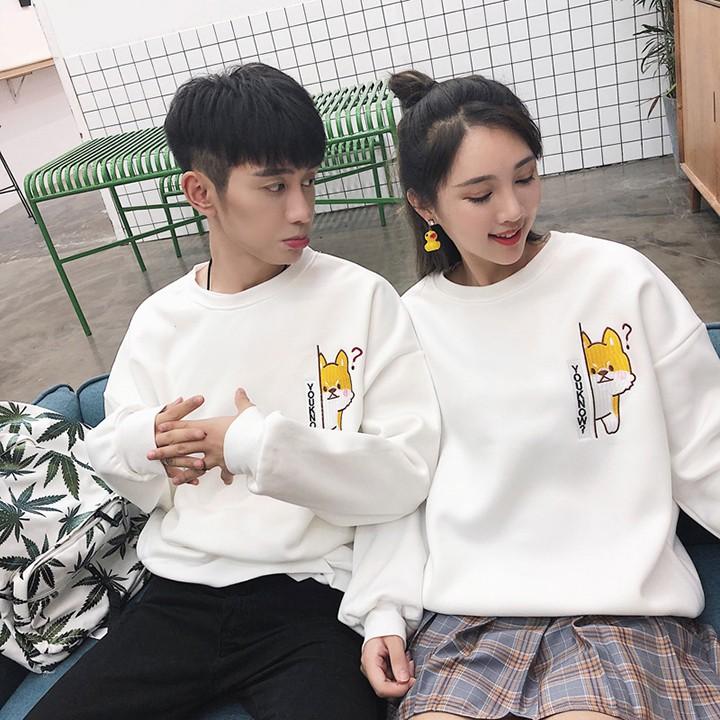 Áo Thun Sweater Tay Dài Bo Vây Cá In Logo Con Cún ATN5151