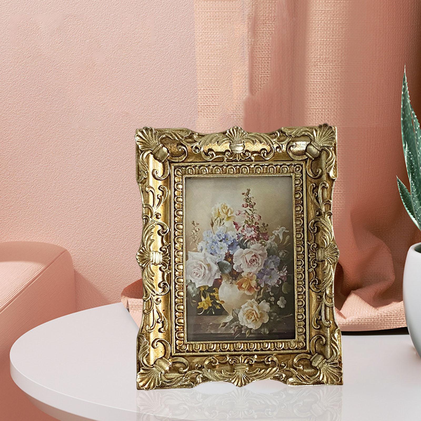 Photo Frame Picture Holder Embossed Frame Ornate for Living Room Home Decor