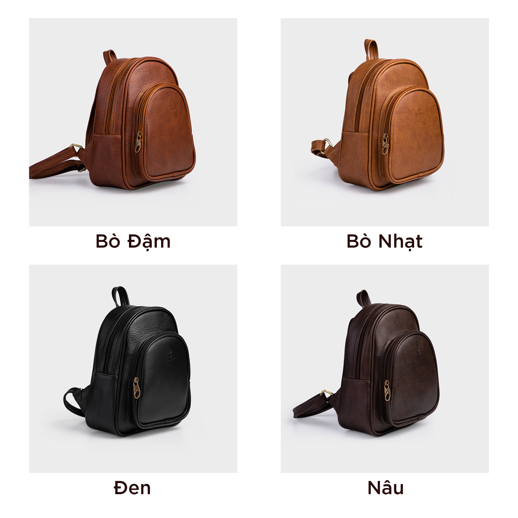 Balo da cao cấp - Balo nữ thời trang YUUMY YBA4 - balo da bò bền đẹp