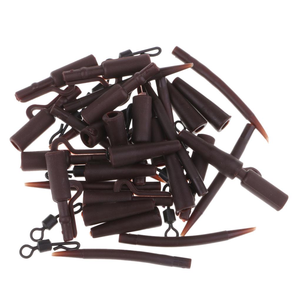 40pcs Carp Fishing Tackle Safety Lead Clips Quick Swivels Anti- Sleeve Kit