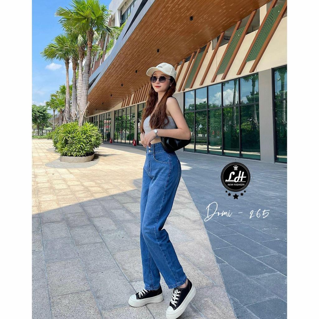 Quần bò baggy màu xanh lưng siêu cao siêu cưng dễ phố đồ Lê Huy fashion Ms 266