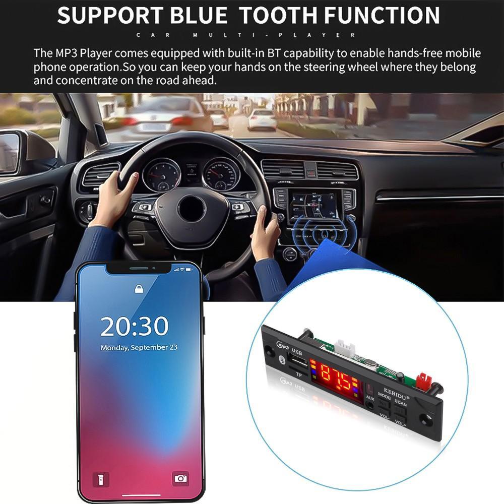 Set mô đun bảng mạch bluetooth phát mp3 không dây 5V 12V MP3 WMA dùng cho xe hơi