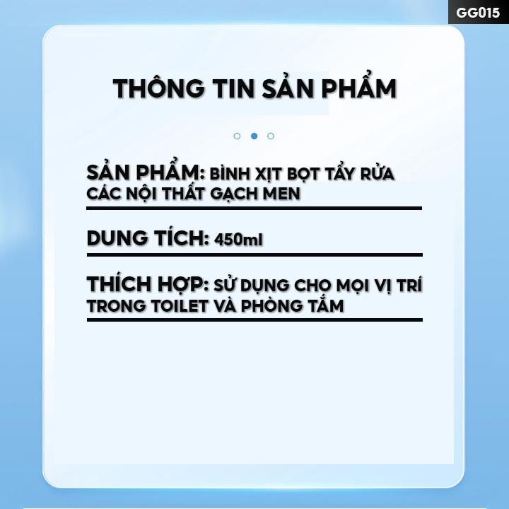 Chai Xịt Tẩy Rửa Bồn Cầu Nhà Vệ Sinh Làm Sạch Bóng Vòi Sen Hoặc Các Bề Mặt Inox Trong Toilet An Toàn Khi Xịt Dùng GG015