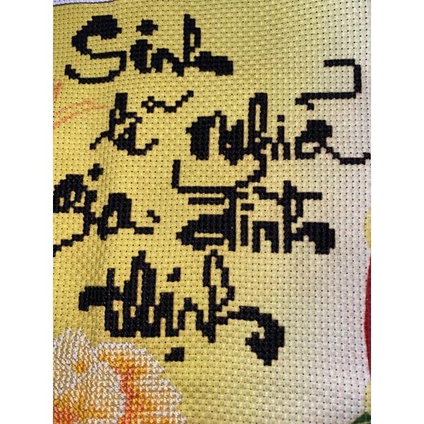 Tranh thêu chữ phúc hoa mẫu đơn 80x40cm