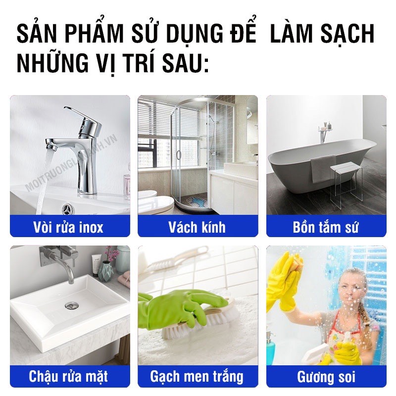 Tẩy cặn canxi vách kính, vòi sen inox, bồn sứ, gạch men HGO Plus 500ml