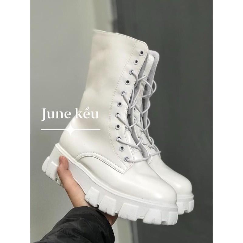 {SẴN}GIÀY BỐT BOOT CHIẾN BINHGIÀY BOOTS OXFORD ULZZANG CAO CỔ 25CM BUỘC DÂY ĐẾ CAO 5CM-B10 đế răng cưa